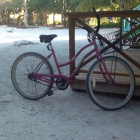 Karen Merritt's pink bicycle in San Pedro, Ambergris Caye, Belize – Best Places In The World To Retire – International Living