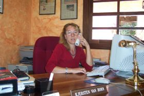 Kjersten Van Horn at her sales office at Valle Escondito, Boquete, Panama – Best Places In The World To Retire – International Living