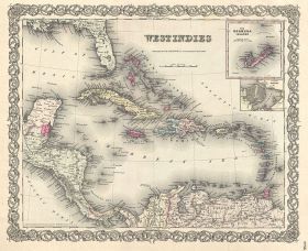 (1855 map of the West Indies and the Caribbean Sea, which includes Panama, pictured.)  – Best Places In The World To Retire – International Living