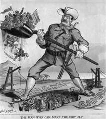 Cartoon of President Theodore Roosevelt building the Panama Canal, pictured – Best Places In The World To Retire – International Living
