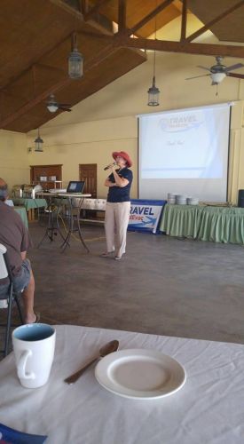 Cathie LoCiero giving a seminar on emergency healthcare options, Baja California Sur, Mexico, pictured – Best Places In The World To Retire – International Living