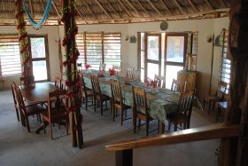 Cerros Sand Resort dining room set for the Christmas meal, Corozal, Belize – Best Places In The World To Retire – International Living