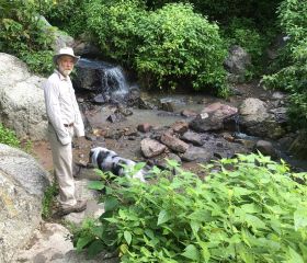 Larry Laframboise and Lev hiking along the waterfalls in Ajijic, Mexico – Best Places In The World To Retire – International Living