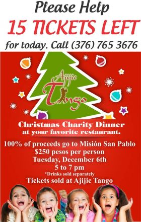 Poster for the Christmas Charity Dinner at Tango Restaurant, Ajijic, Mexico – Best Places In The World To Retire – International Living