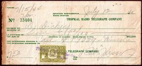 Tropical Radio Telegraph Company receipt 1944 with Panama revenue stamp – Best Places In The World To Retire – International Living