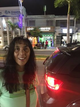 Jet Metier shopping at night in Chetumal, Mexico
