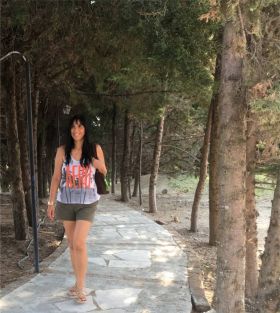 Jet Metier walking in pine forest in Ajijic, Mexico