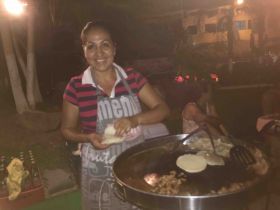 Tacos being made in Lo de Marcos, Mexico