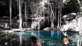 X'Batun Cenote in Yucatan, Mexico, showing irridescence