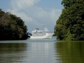 Ship transiting through the Panama Canal, as seen from within Lake Gatun – Best Places In The World To Retire – International Living